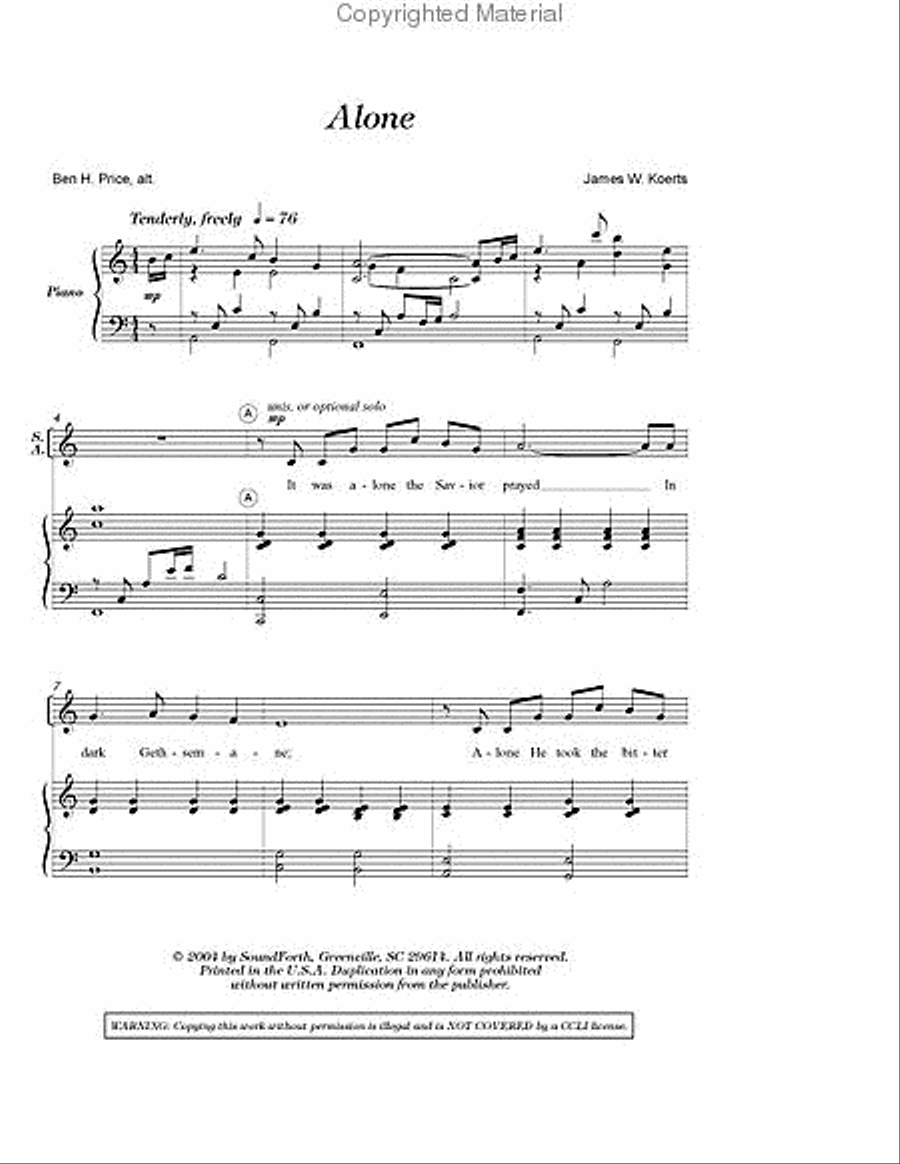 Alone 4-Part scores gallery preview page 2