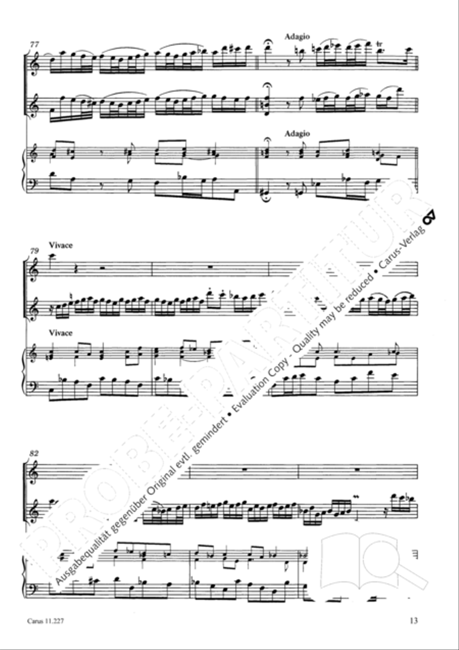 Concerto a tre in C Recorder scores gallery preview page 14