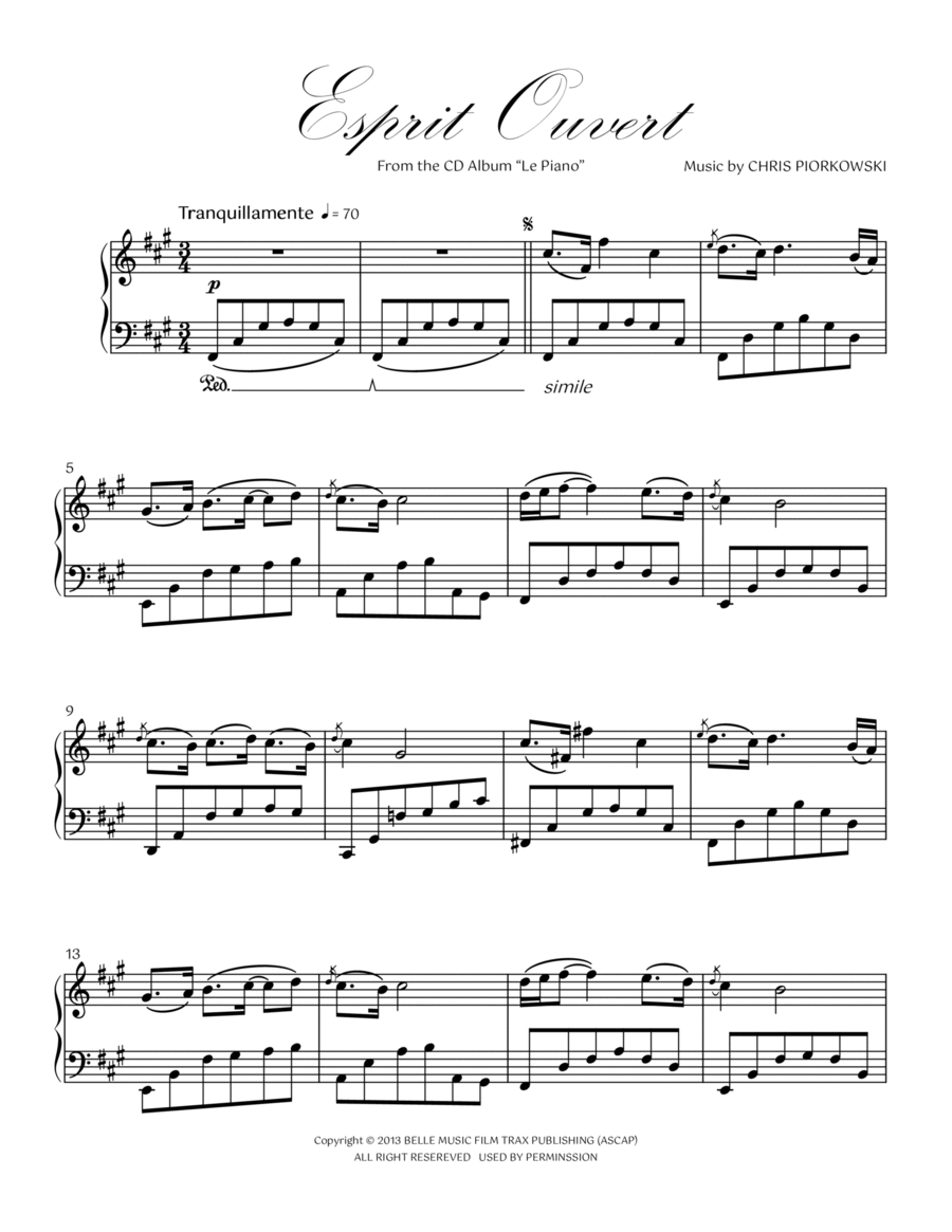 ESPRIT OUVERT ESPRIT OUVERT Piano Solo scores gallery preview page 1