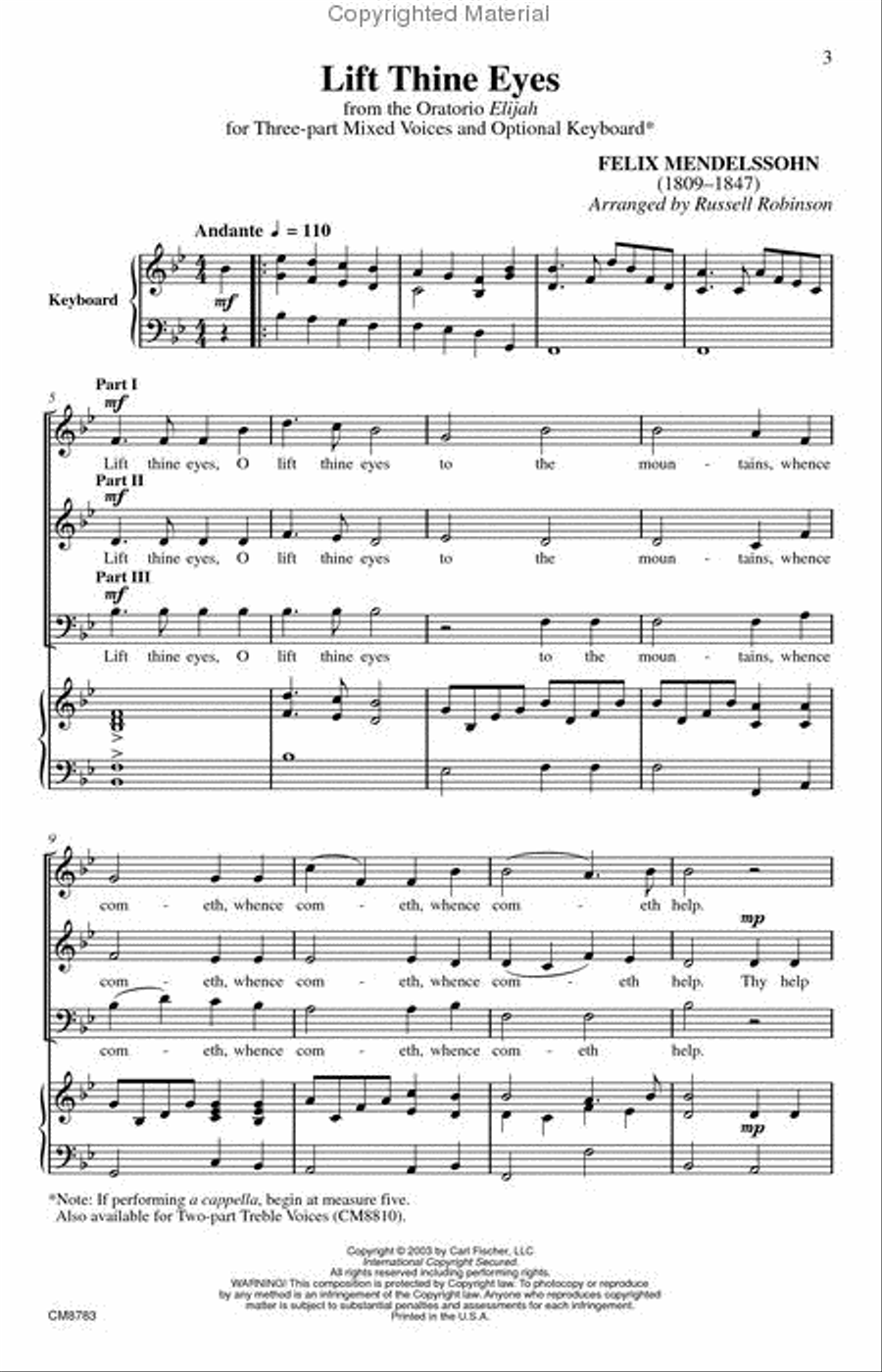 Lift Thine Eyes Lift Thine Eyes 3-Part scores gallery preview page 2