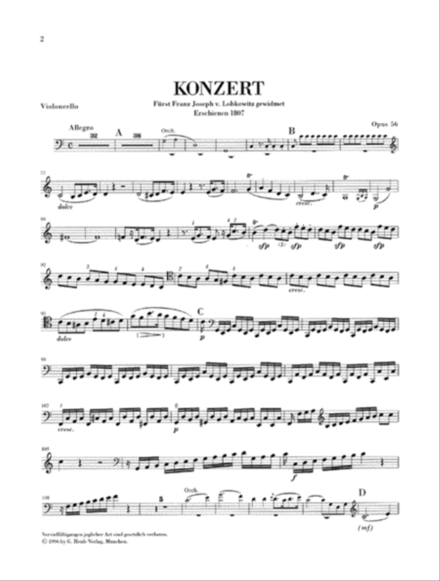 Concerto C major for Piano, Violin, Violoncello and Orchestra [Triple Concerto] op. 56 Violin scores gallery preview page 5