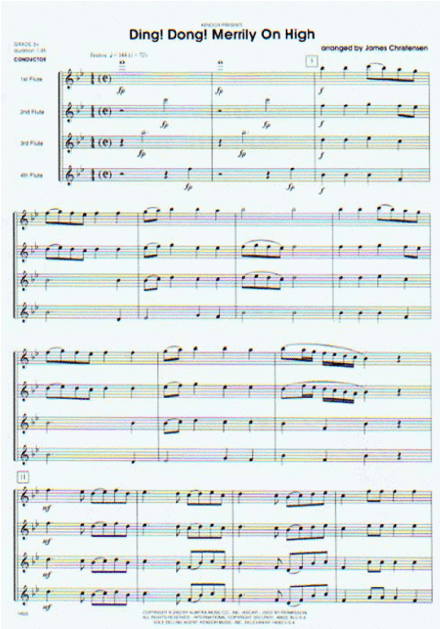 Ding! Dong! Merrily On High Flute Quartet scores gallery preview page 2