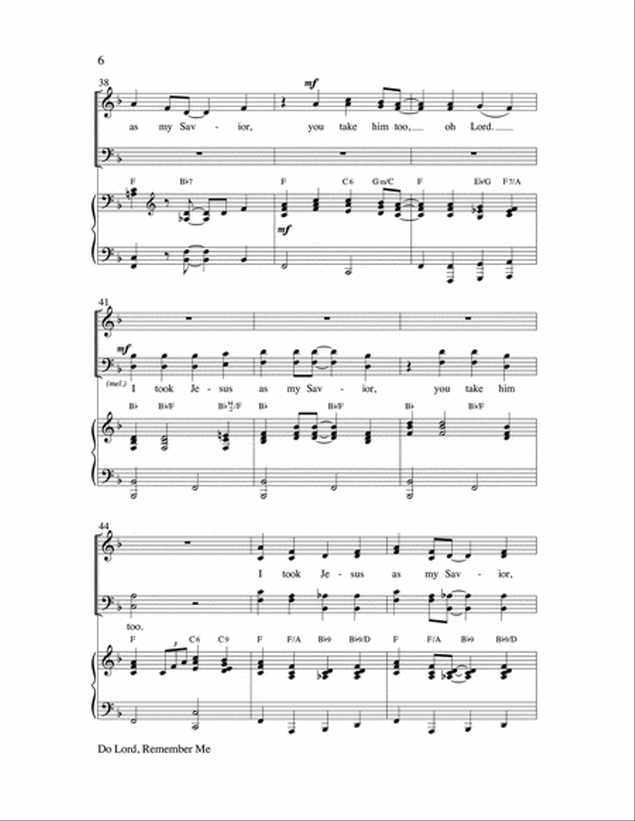 Do Lord, Remember Me 4-Part scores gallery preview page 6