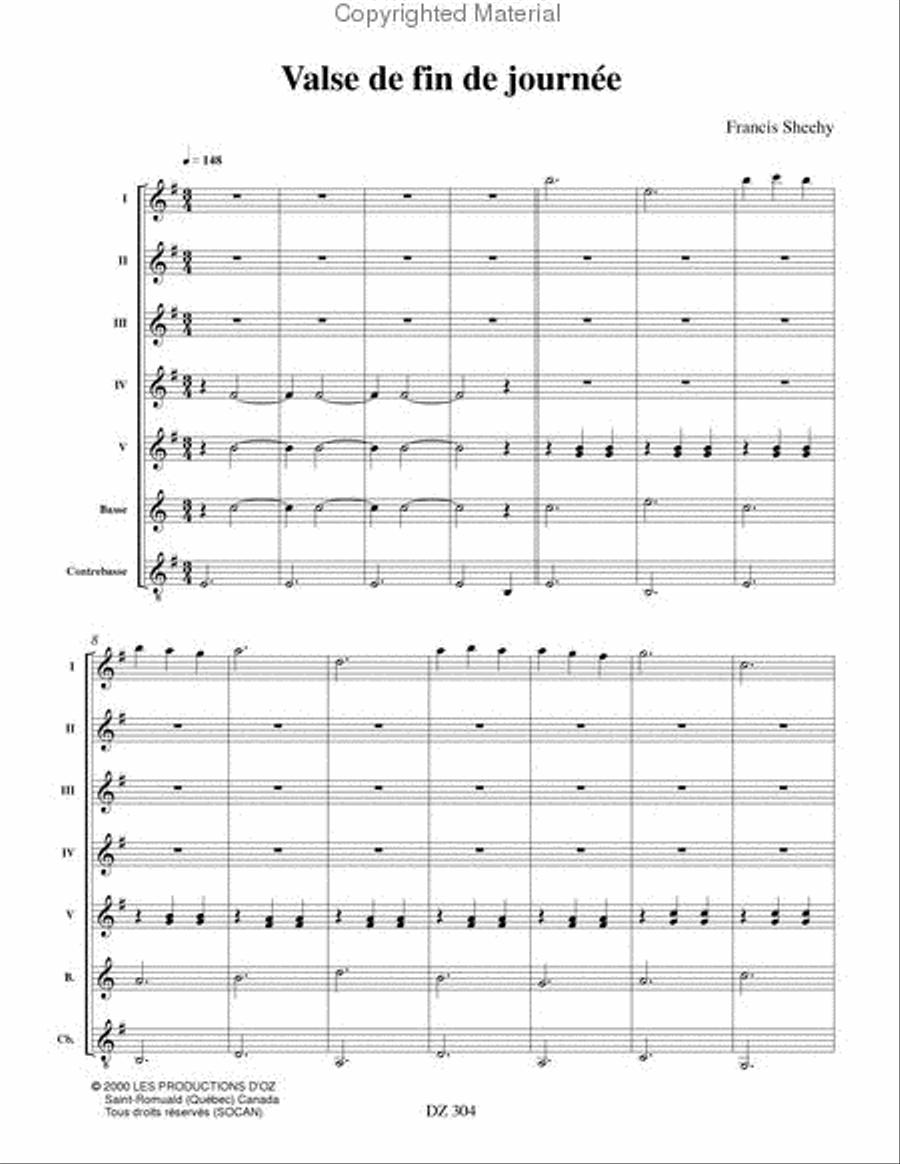 Valse de fin de journée Guitar Ensemble scores gallery preview page 2