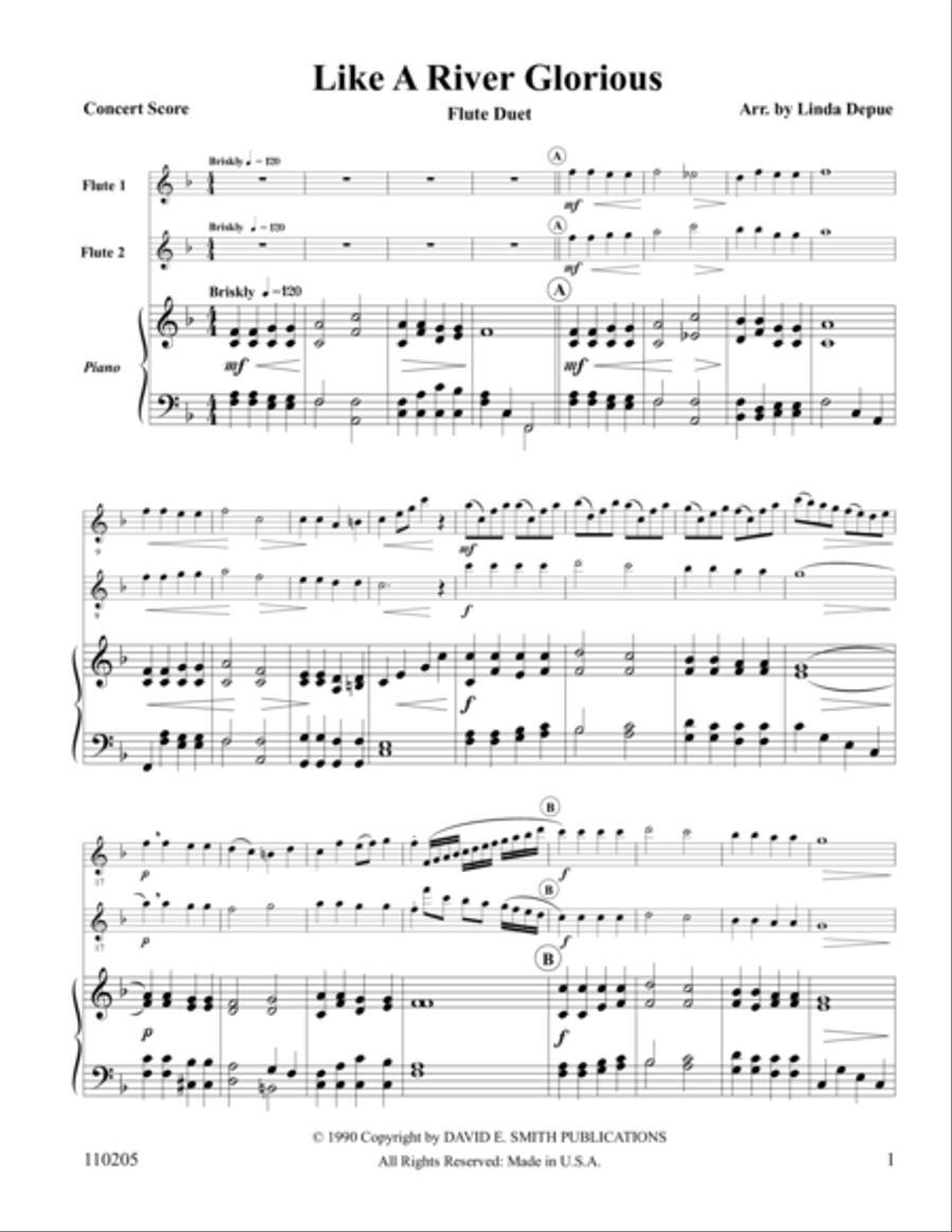 Like A River Glorious Like A River Glorious Flute Duet scores gallery preview page 1
