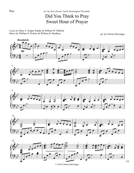 Did You Think to Pray / Sweet Hour of Prayer image number null