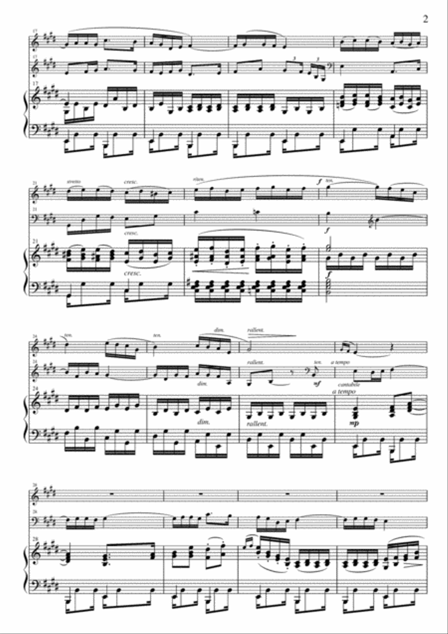 Chopin Etude op.10-3 for Trio (Violin,Cello & Piano) arr. by Naoko Hayakawa Piano Trio scores gallery preview page 3