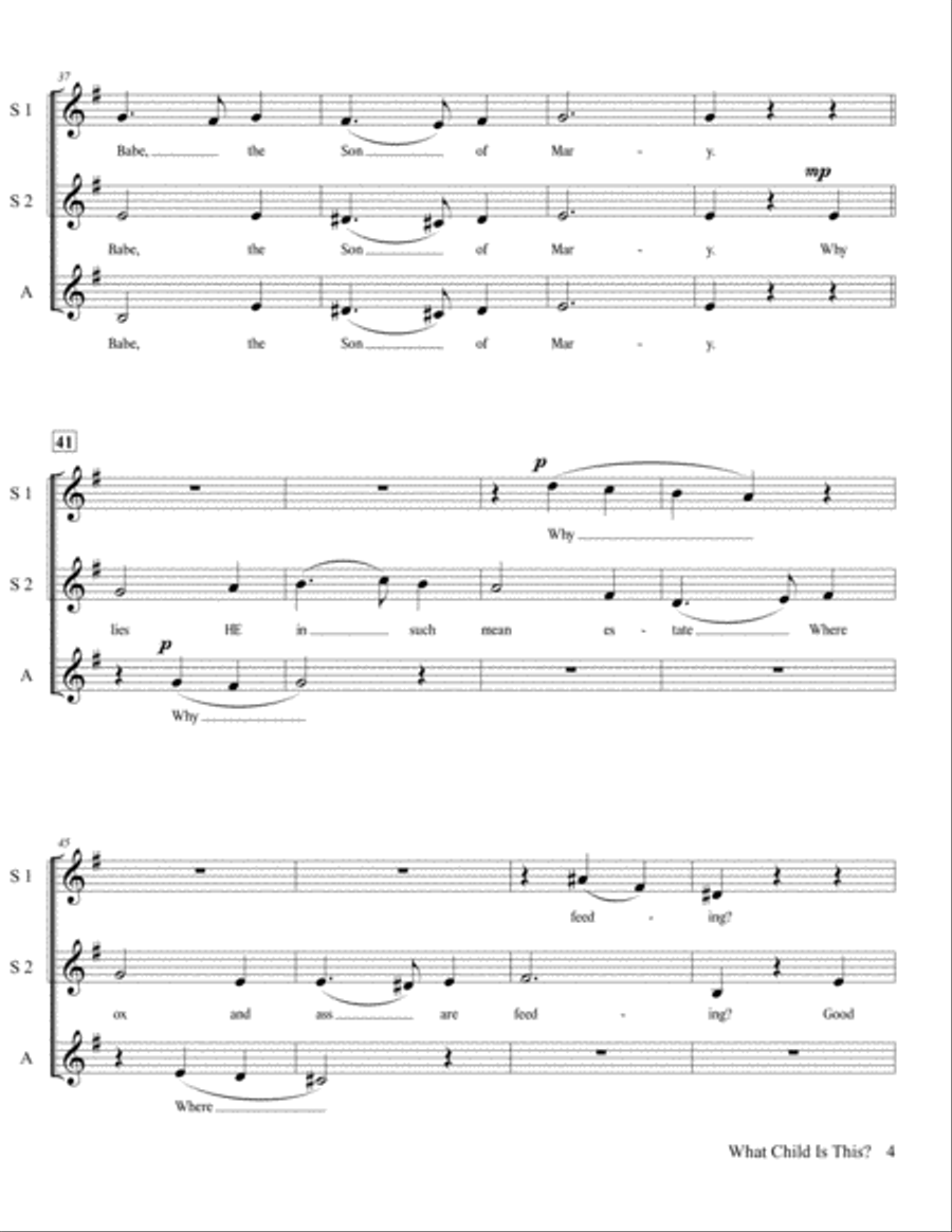 What Child Is This? - SSA A Cappella SSA scores gallery preview page 5
