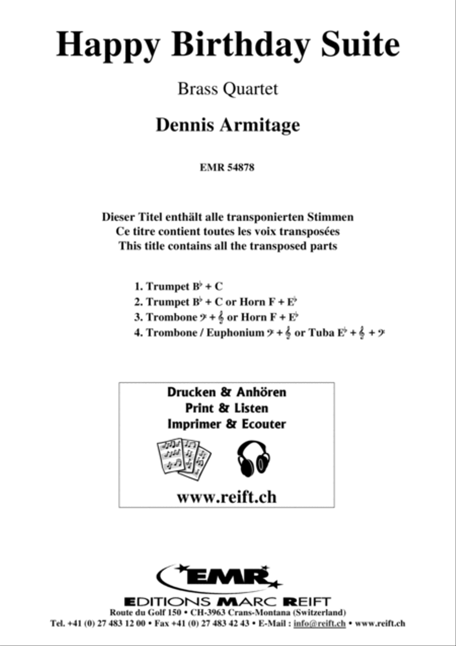 Happy Birthday Suite Brass Quartet scores gallery preview page 2
