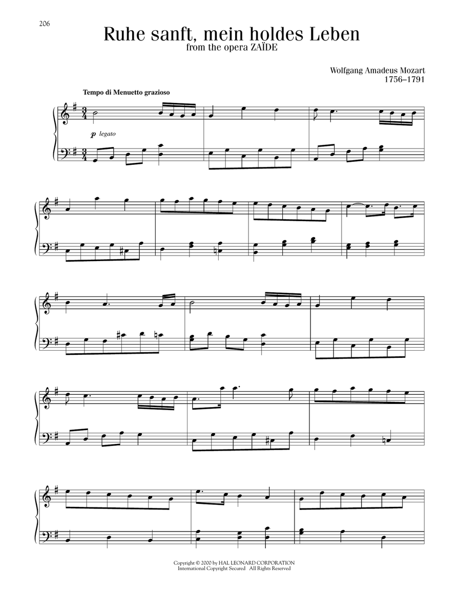 Ruhe Sanft, Mein Holdes Leben Piano Solo scores gallery preview page 1