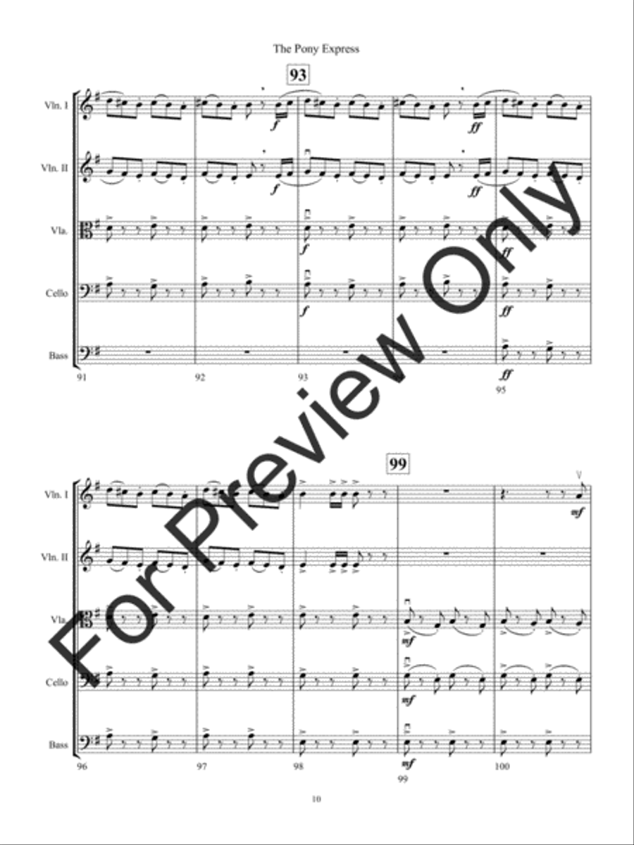 The Pony Express (Score) The Pony Express (Score) String Orchestra scores gallery preview page 13