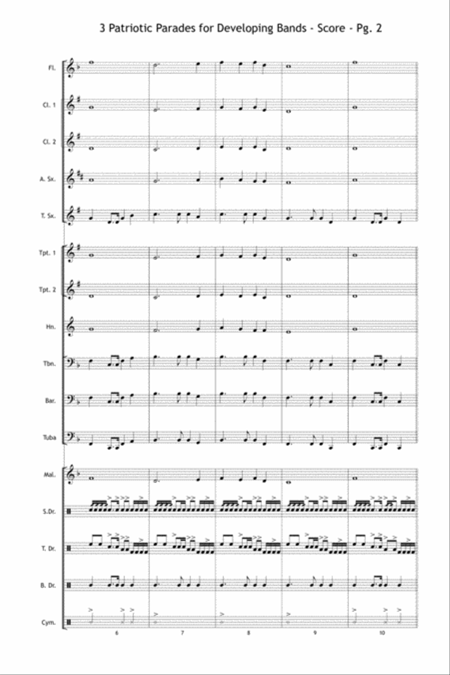 3 Patriotic Parades Marching Band scores gallery preview page 3
