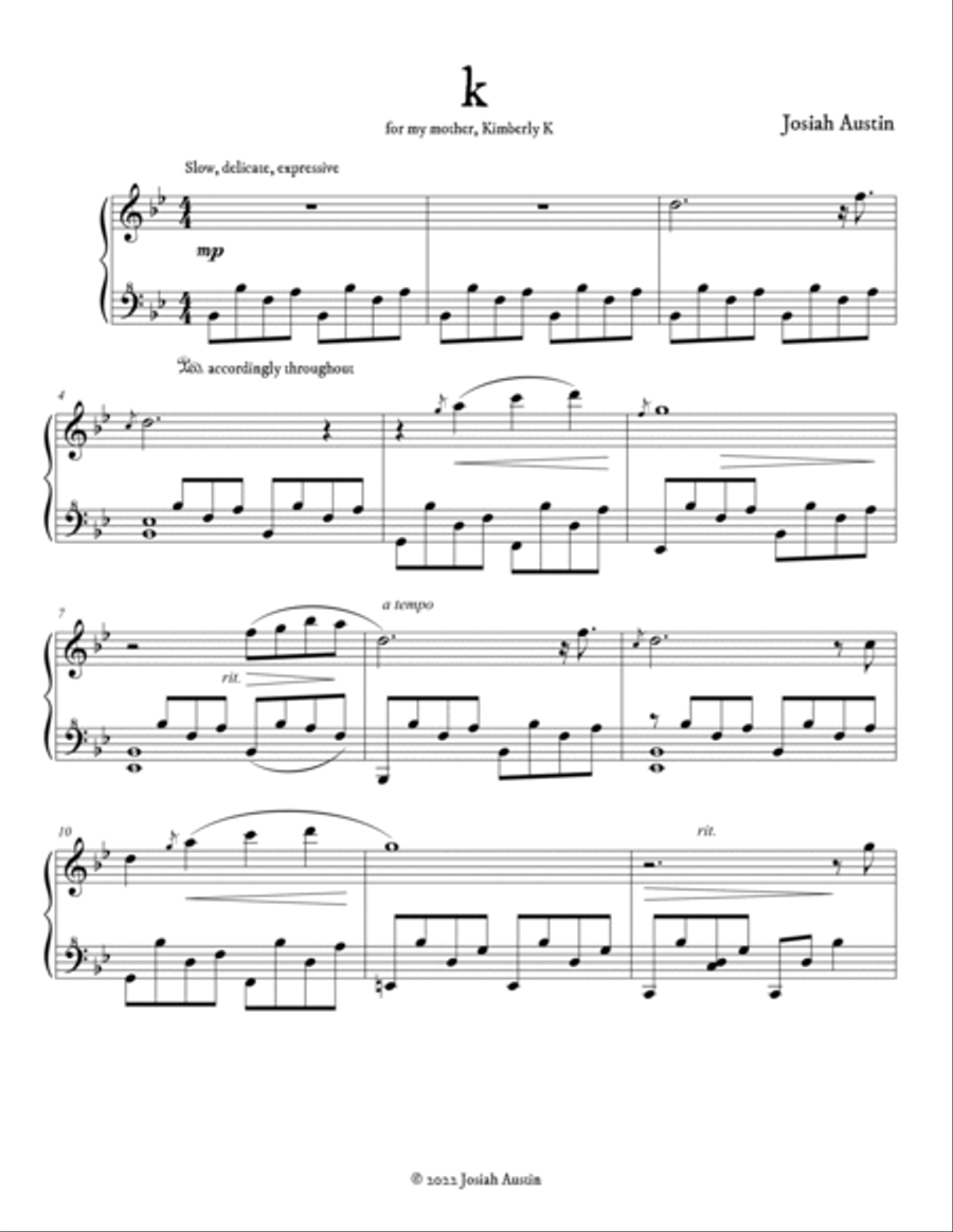 K Piano Solo scores gallery preview page 2