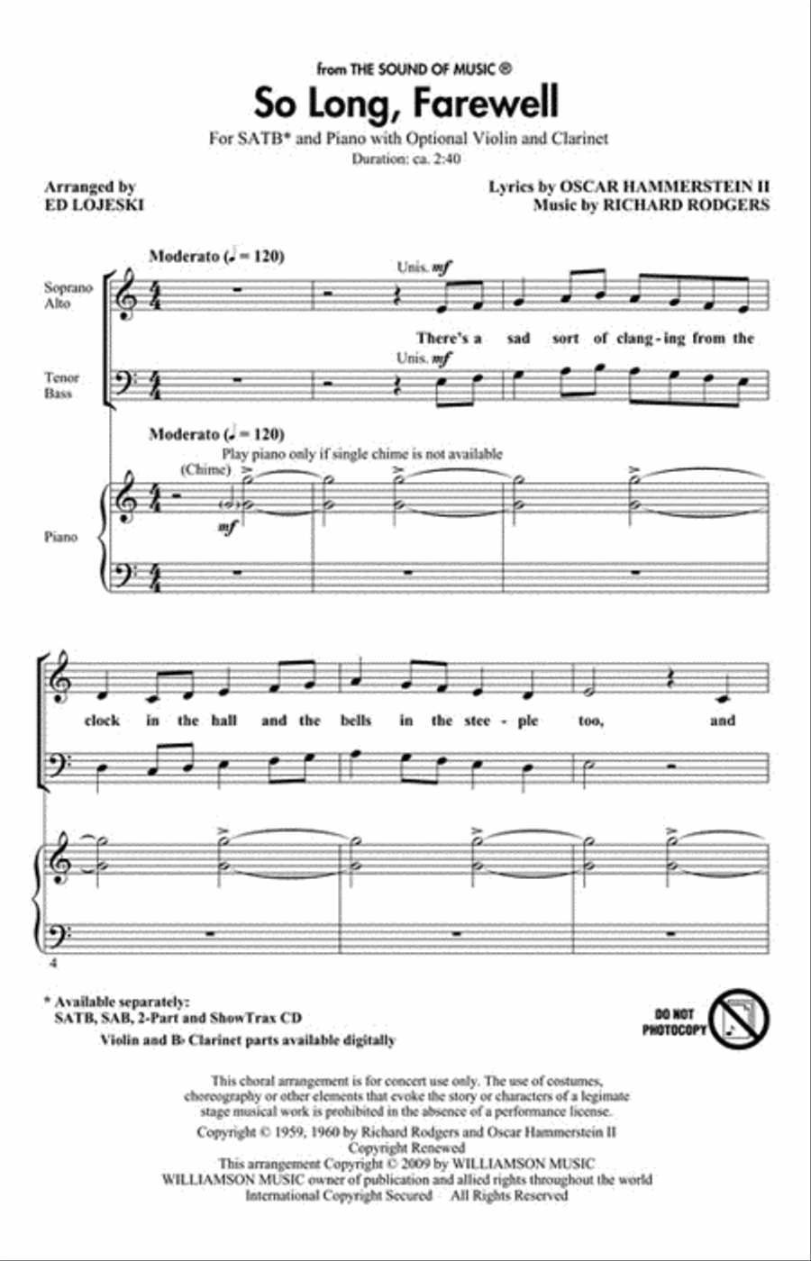 So Long, Farewell 4-Part scores gallery preview page 2