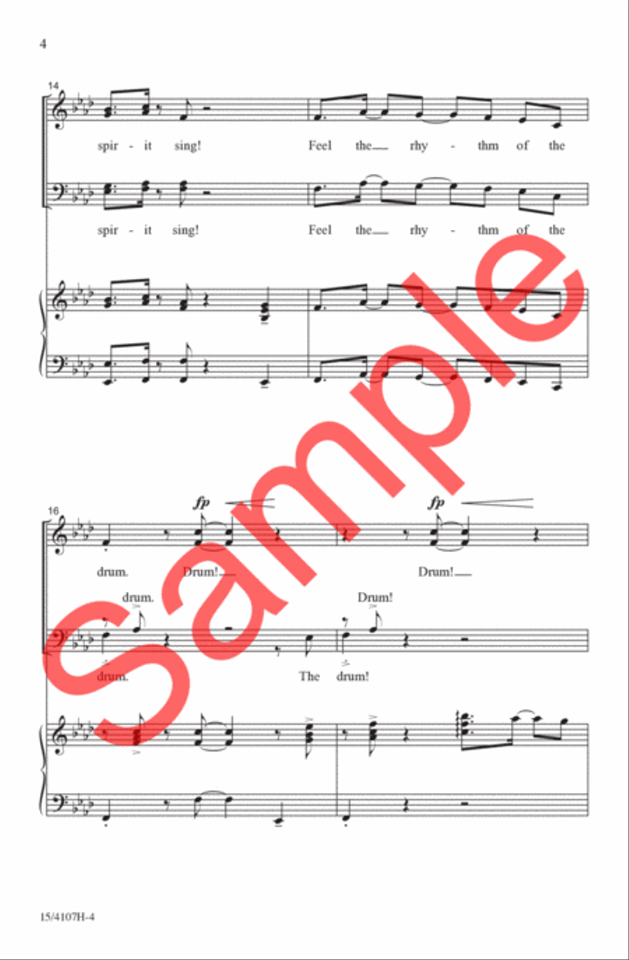 The Rhythm of the Drum The Rhythm of the Drum 4-Part scores gallery preview page 5