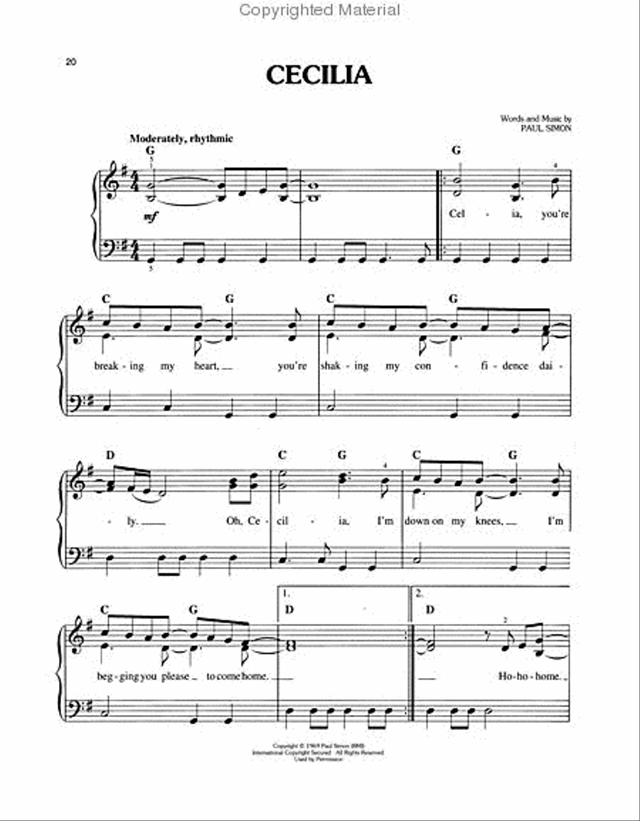 Paul Simon for Easy Piano Easy Piano scores gallery preview page 4