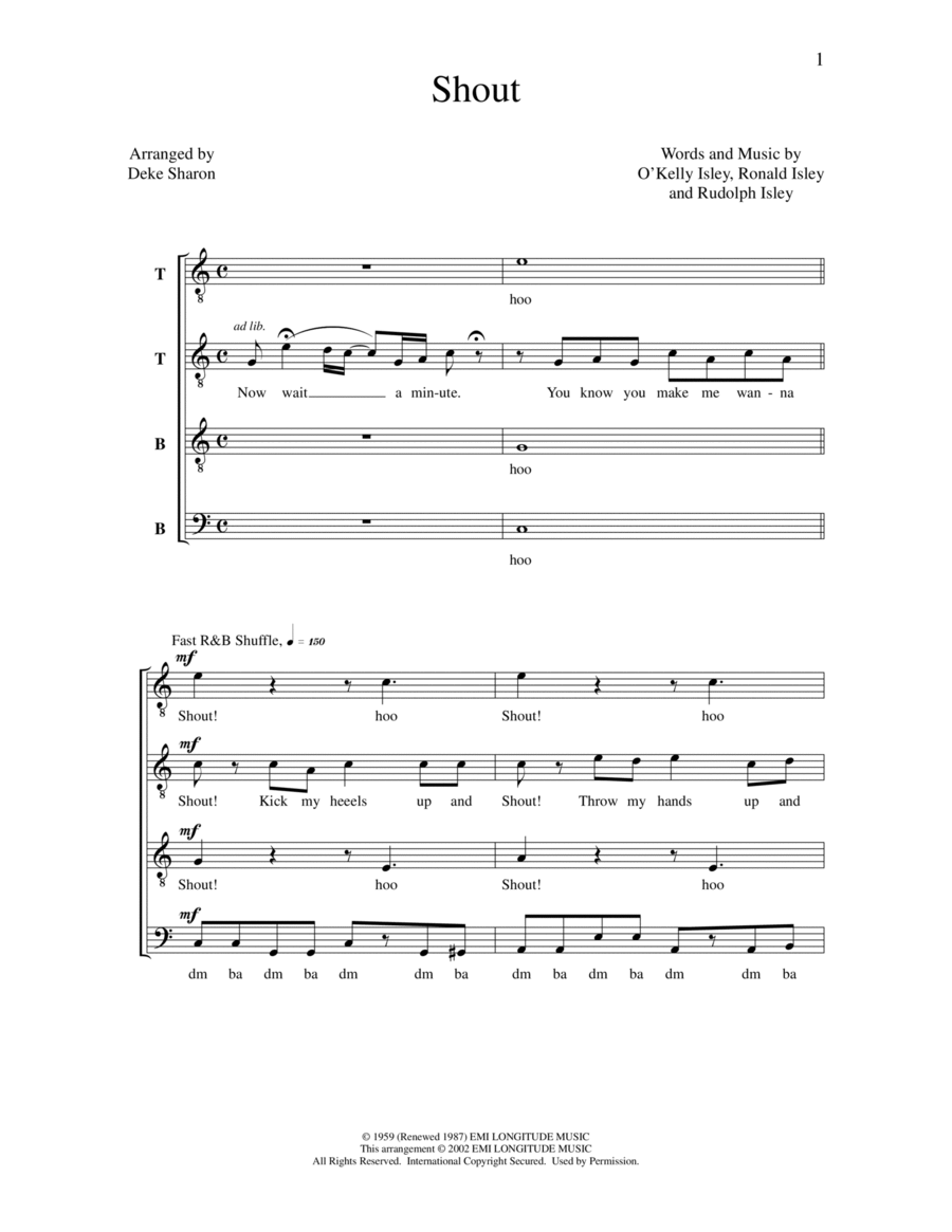 Shout TTBB scores gallery preview page 1