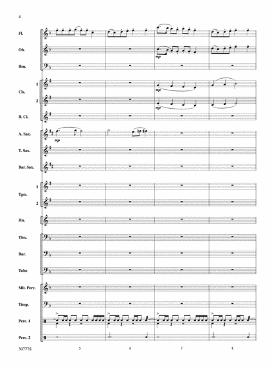 Holiday Grand Finale (Based on Good King Wenceslas) Concert Band scores gallery preview page 3