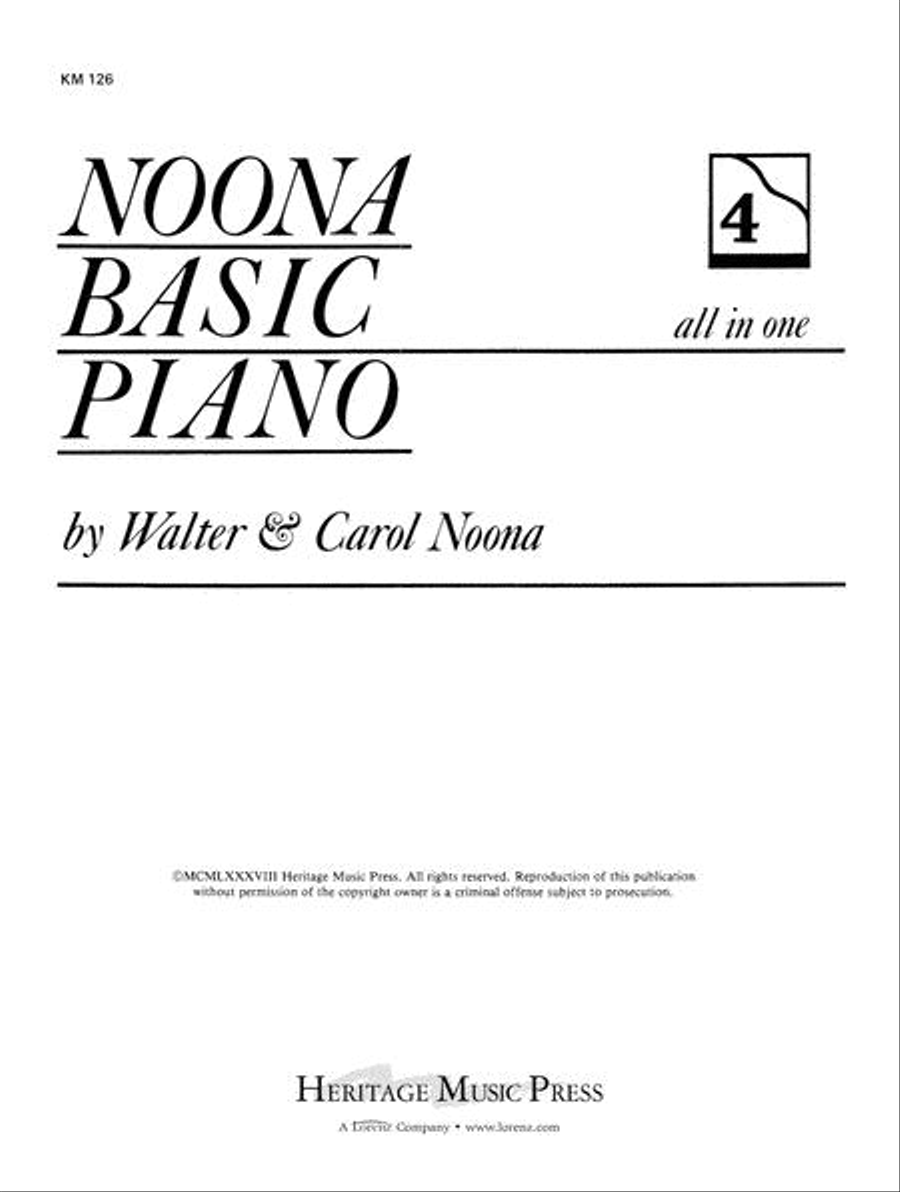 Noona Basic Piano Book 4 Piano Method scores gallery preview page 1