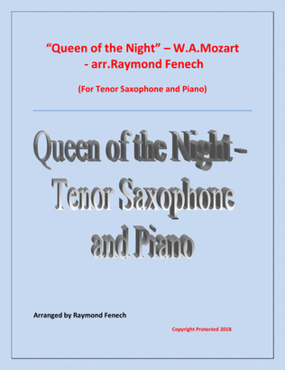 Queen of the Night - From the Magic Flute - Tenor Sax and Piano
