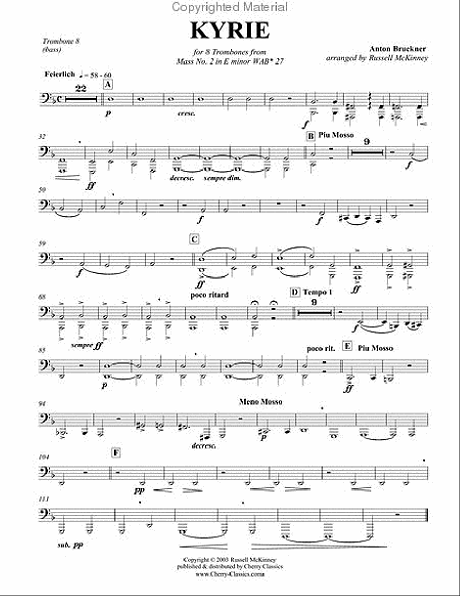 Kyrie from Mass No. 2 in E minor Trombone scores gallery preview page 5