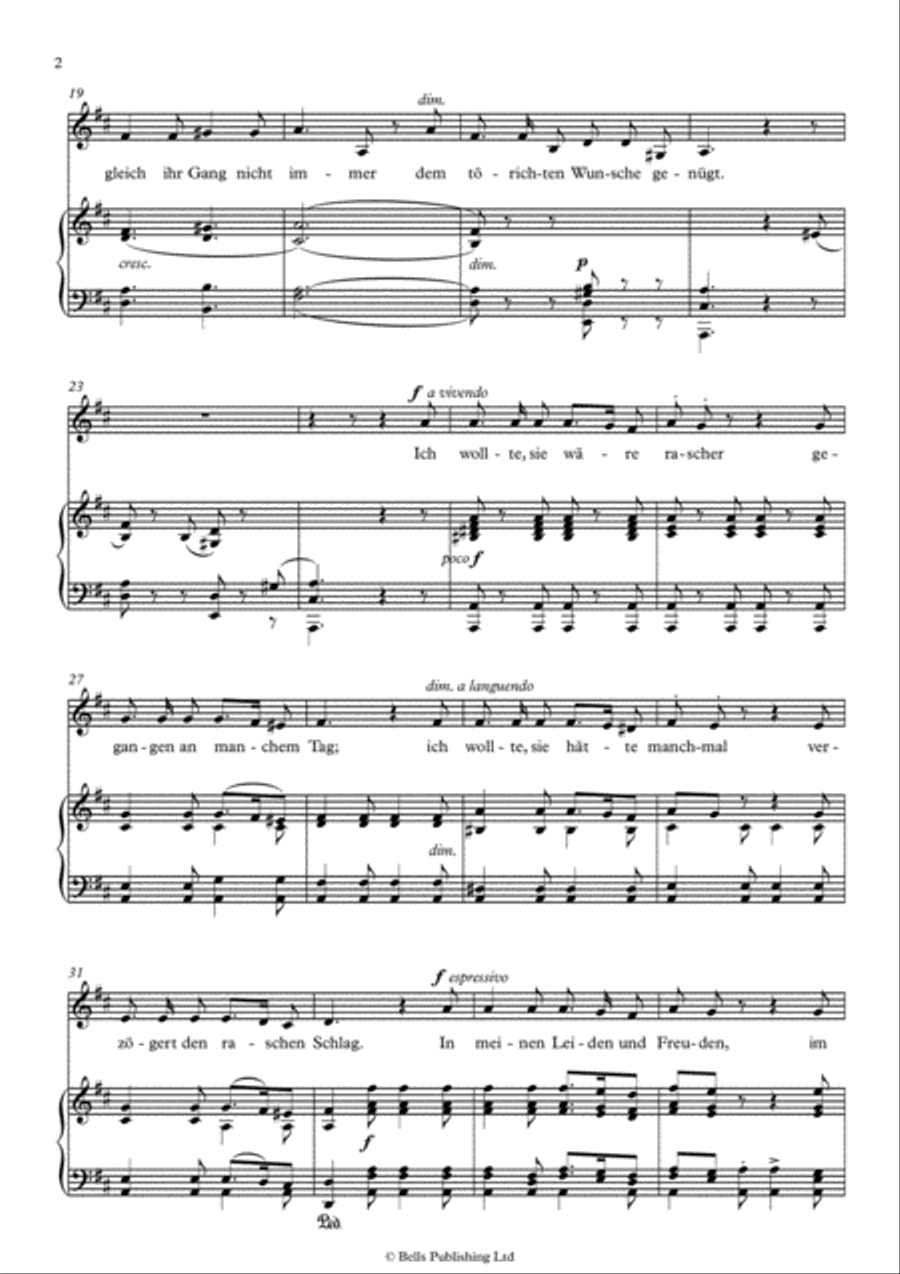 Die Uhr, Op. 123 No. 3 (D Major) Voice Solo scores gallery preview page 2
