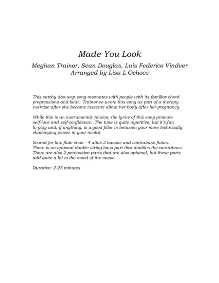 Made You Look Flute Choir scores gallery preview page 4