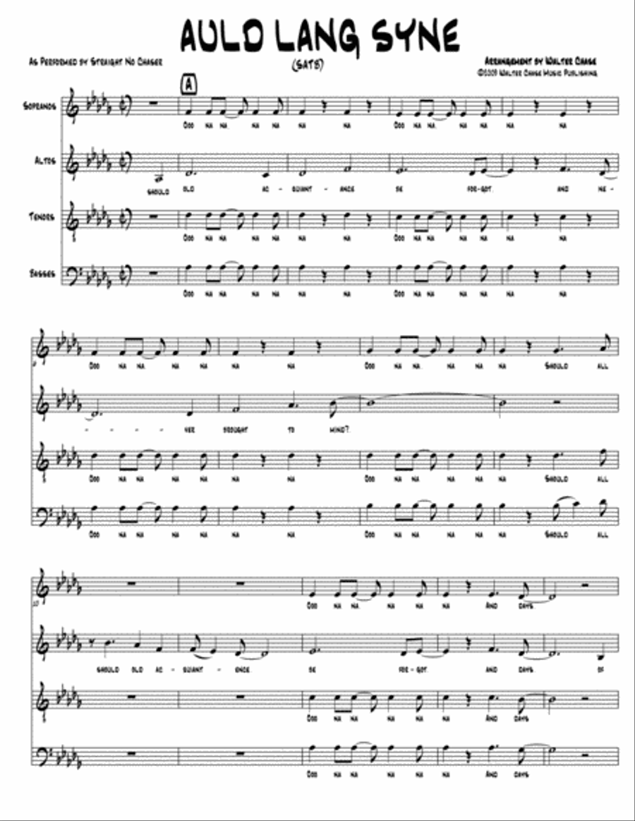 Auld Lang Syne (as performed by Straight No Chaser) - SATB 4-Part scores gallery preview page 2