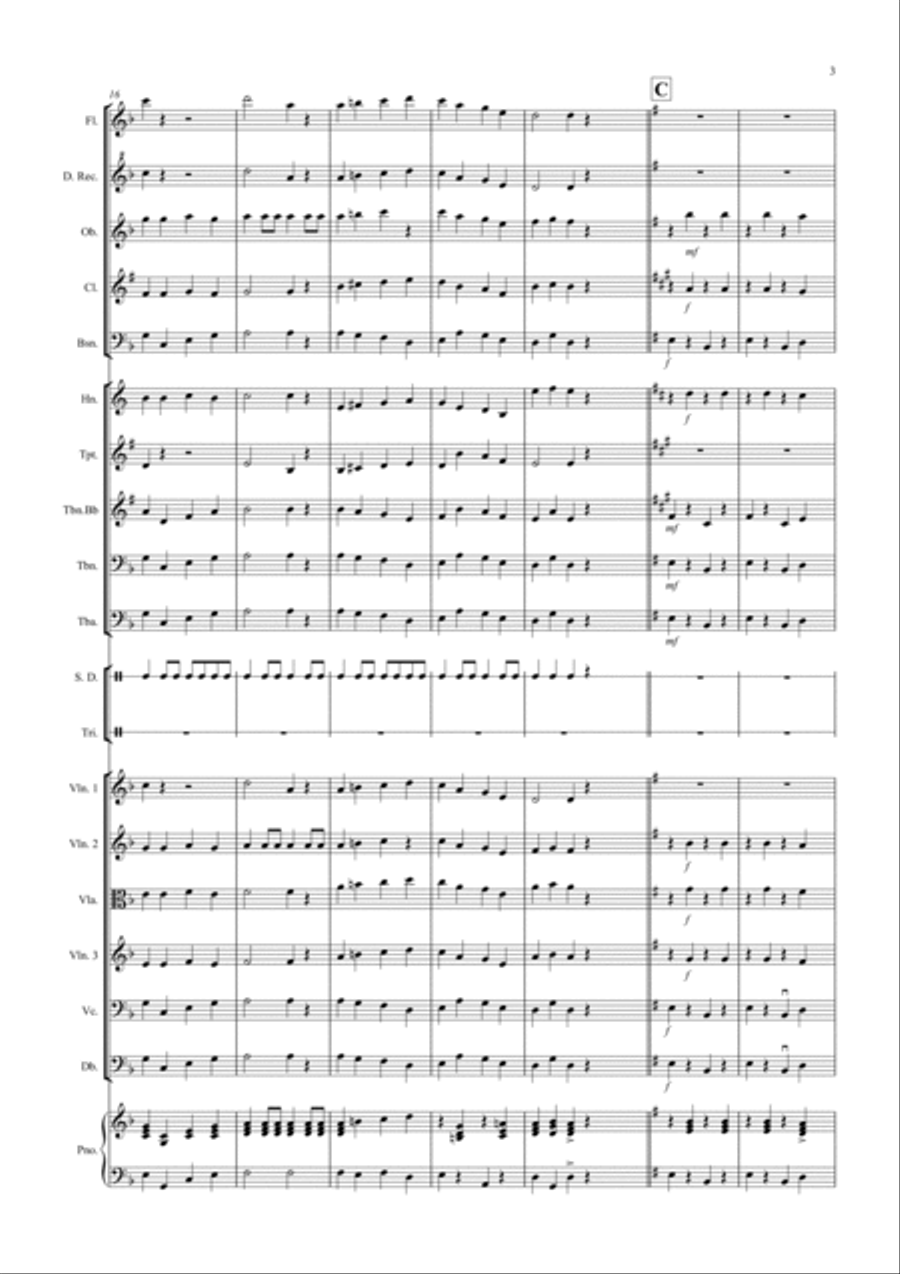Drunken Sailor for School Orchestra Full Orchestra scores gallery preview page 3