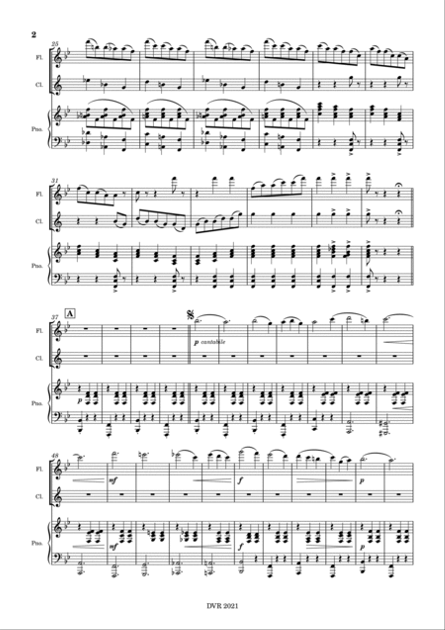 Sleeping Beauty Waltz (Flute, Clarinet and Piano) Chamber Music scores gallery preview page 4
