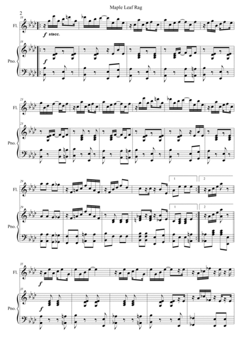Maple Leaf Rag - Flute & Piano (score & parts) image number null