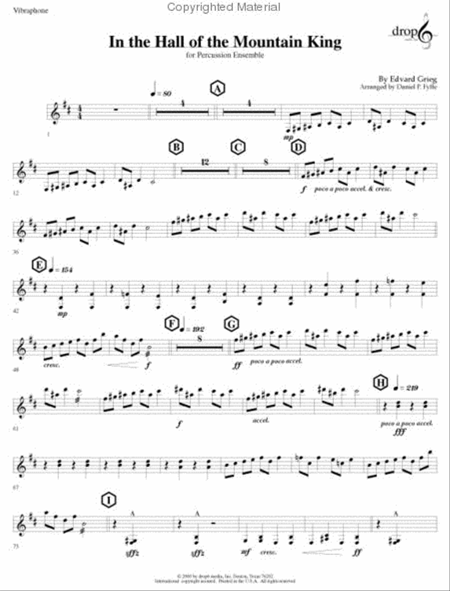 In the Hall of the Mountain King Percussion Ensemble scores gallery preview page 4