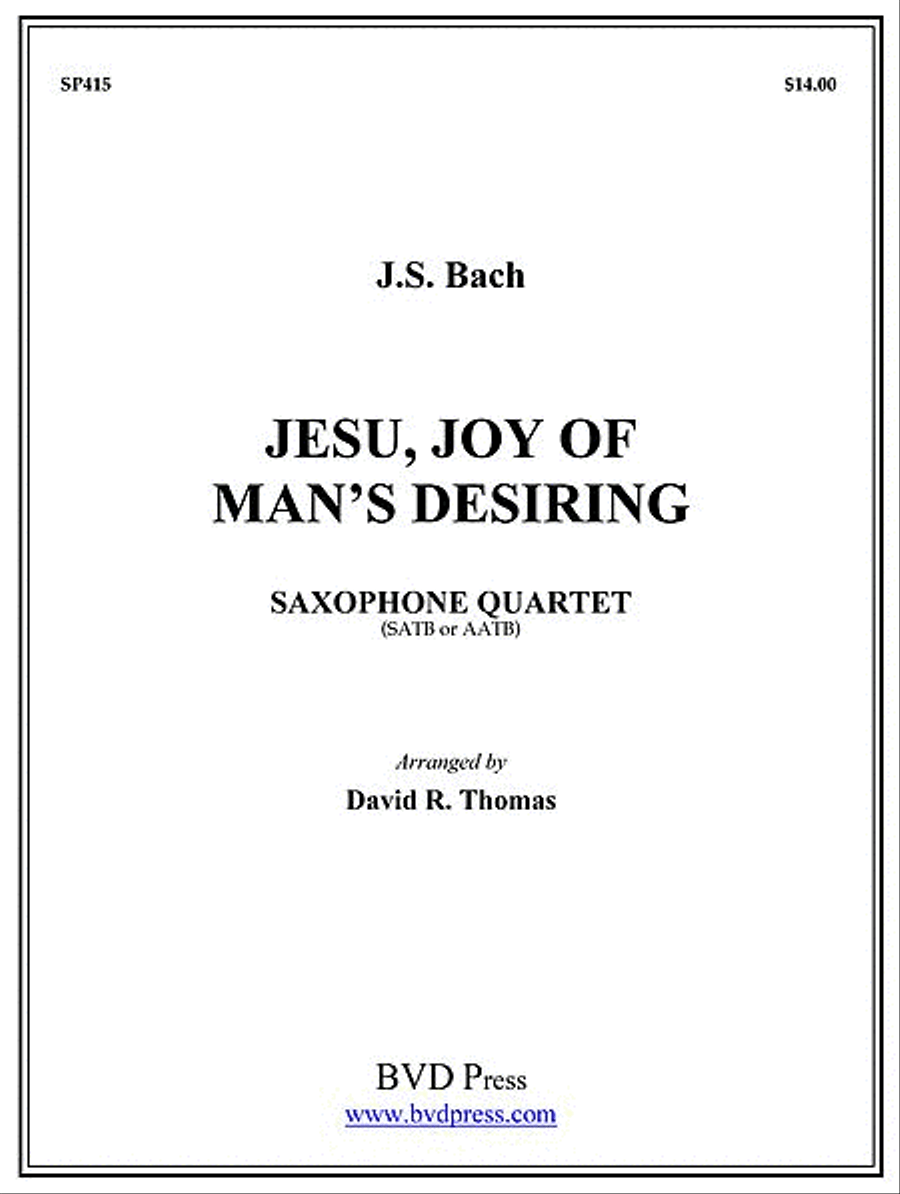 Jesu, Joy of Man's Desiring Saxophone Quartet scores gallery preview page 1