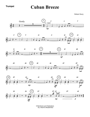 CUBAN BREEZE (beginner concert band - super easy - score, parts, and license to photocopy)