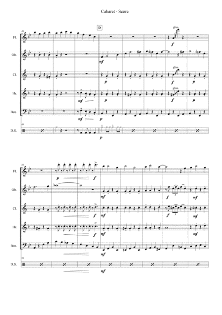 Cabaret Woodwind Quintet scores gallery preview page 5