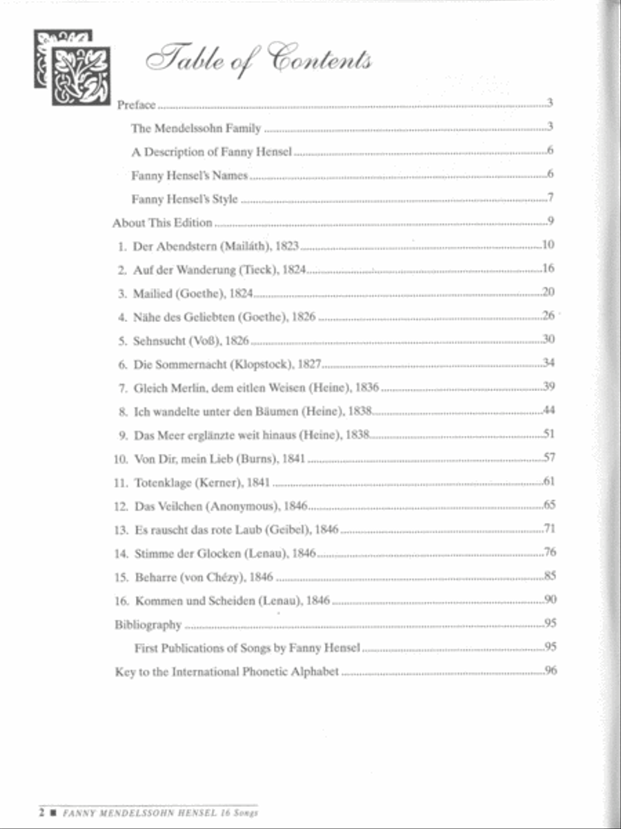 Fanny Mendelssohn Hensel Fanny Mendelssohn Hensel Voice scores gallery preview page 2