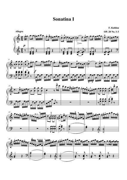 Kuhlau Sonatina Op. 20 No. 1.3 in C Major