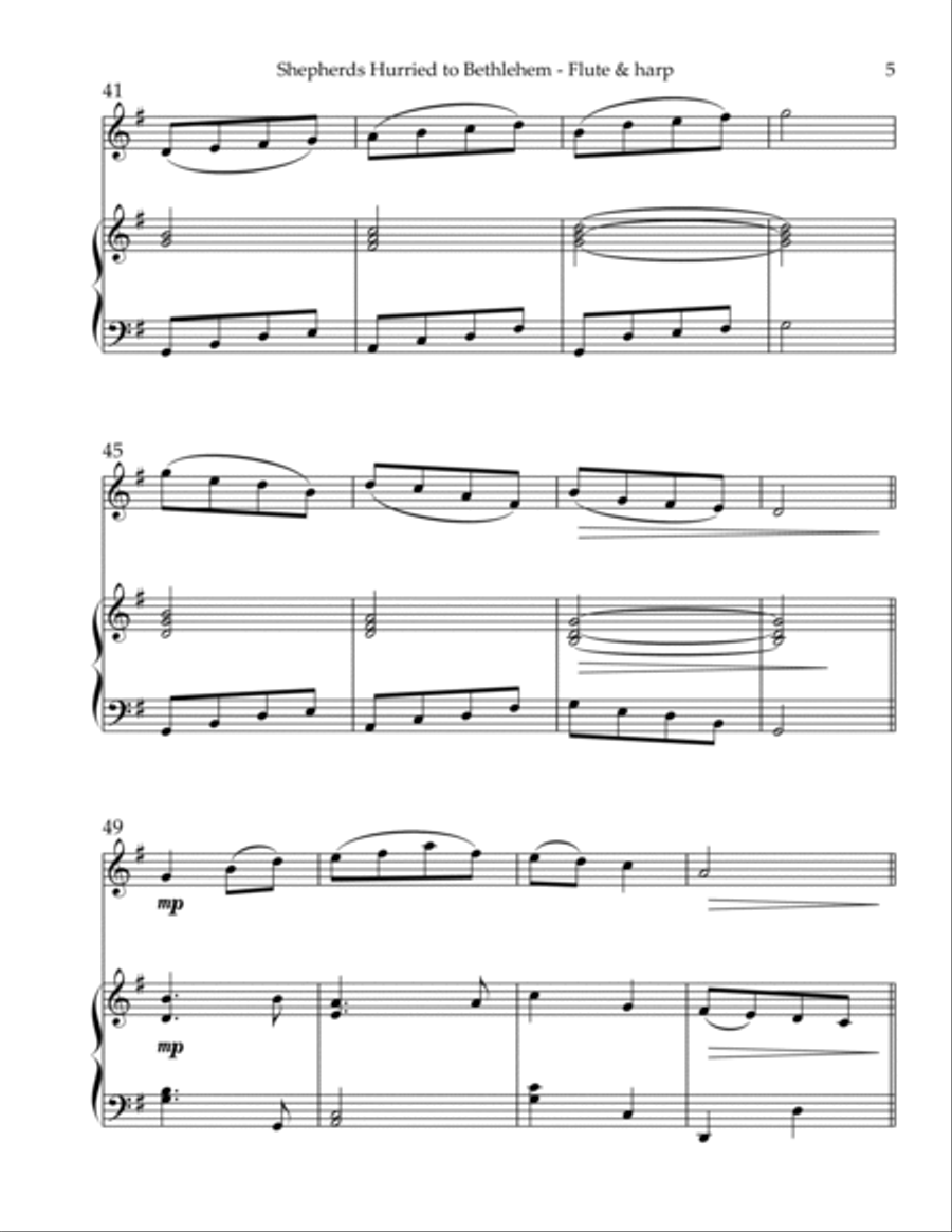 Shepherds Hurried to Bethlehem, Duet for Flute & Harp