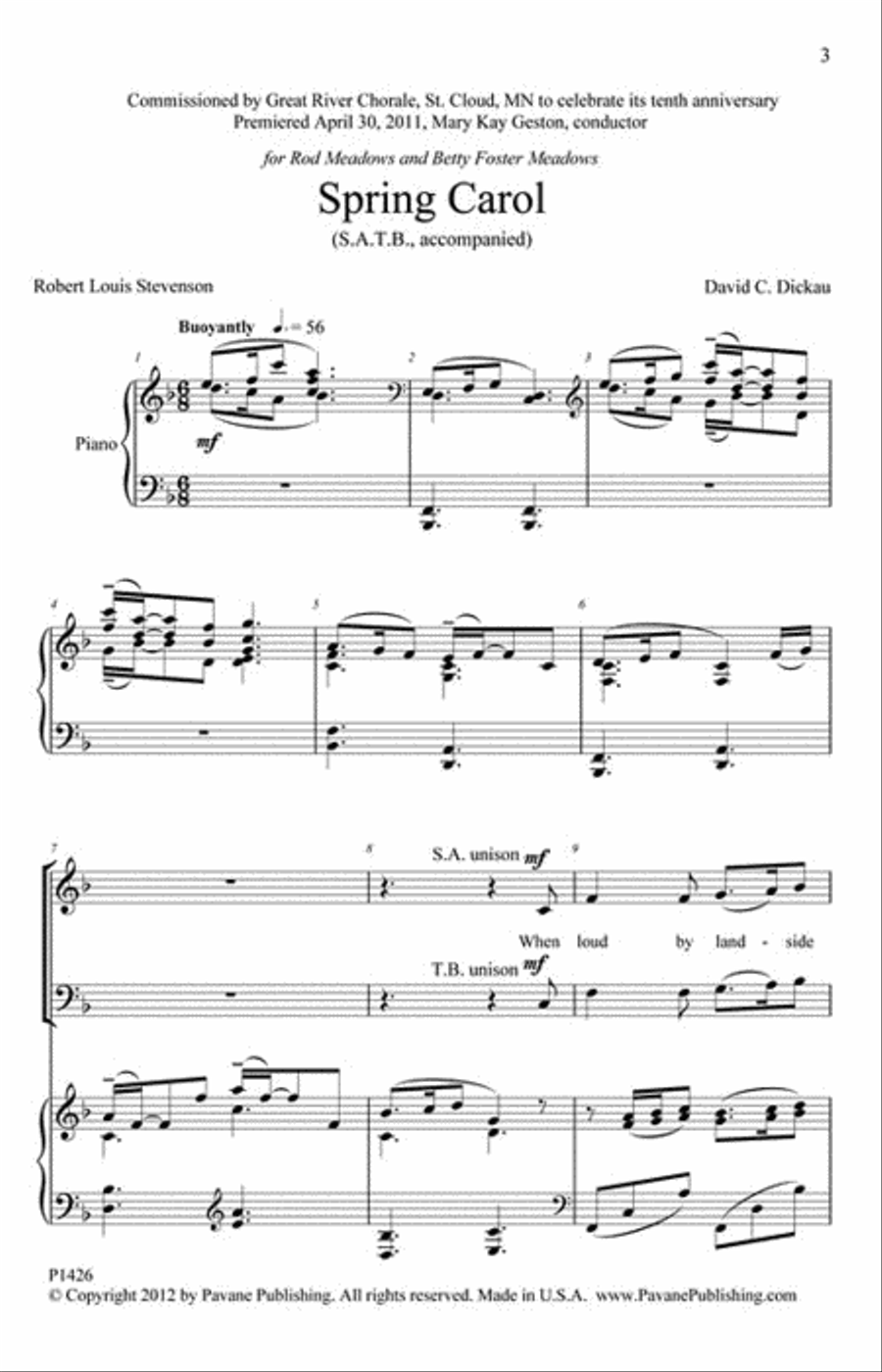 Spring Carol 4-Part scores gallery preview page 2