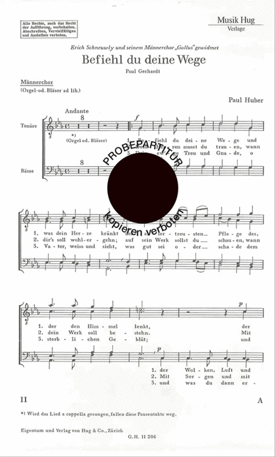 Befiehl du deine Wege Befiehl du deine Wege Men's Choir scores gallery preview page 1