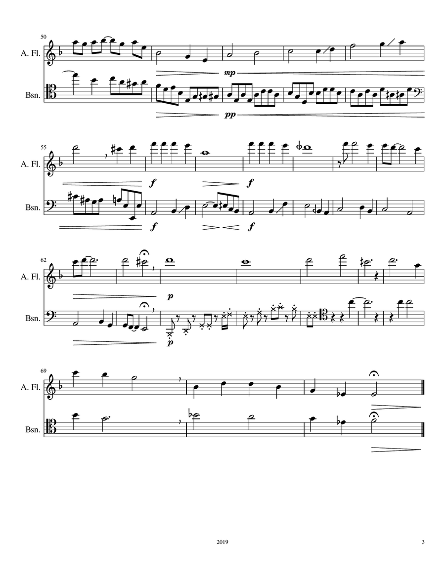Hoodoos 1, for alto flute and bassoon Woodwind Duet scores gallery preview page 3