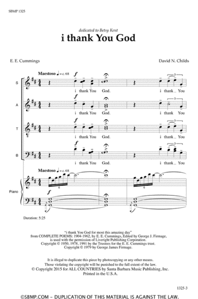 i thank You God - SATB divisi Octavo image number null