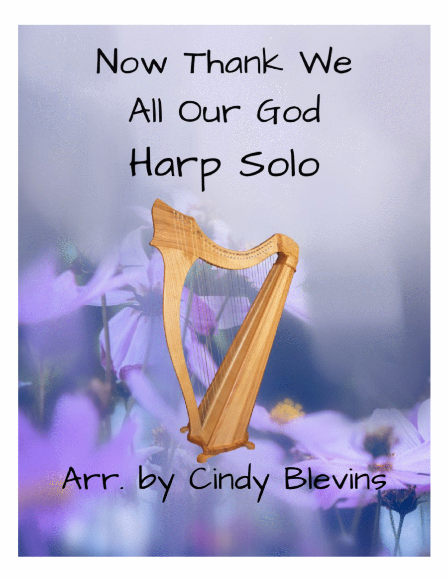 Book cover for Now Thank We All Our God, for Harp Solo (lever or pedal harp)