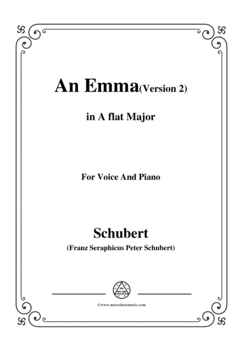 Schubert-An Emma(2nd version),D.113,in A flat Major,for Voice&Piano image number null