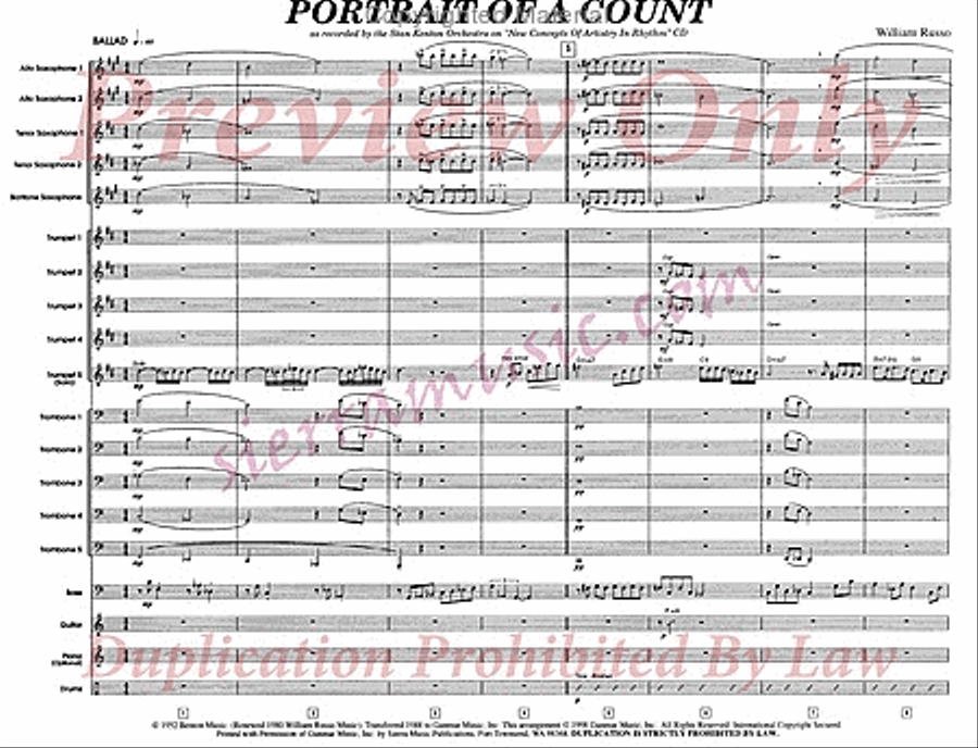 Portrait Of A Count Portrait Of A Count Jazz Ensemble scores gallery preview page 2