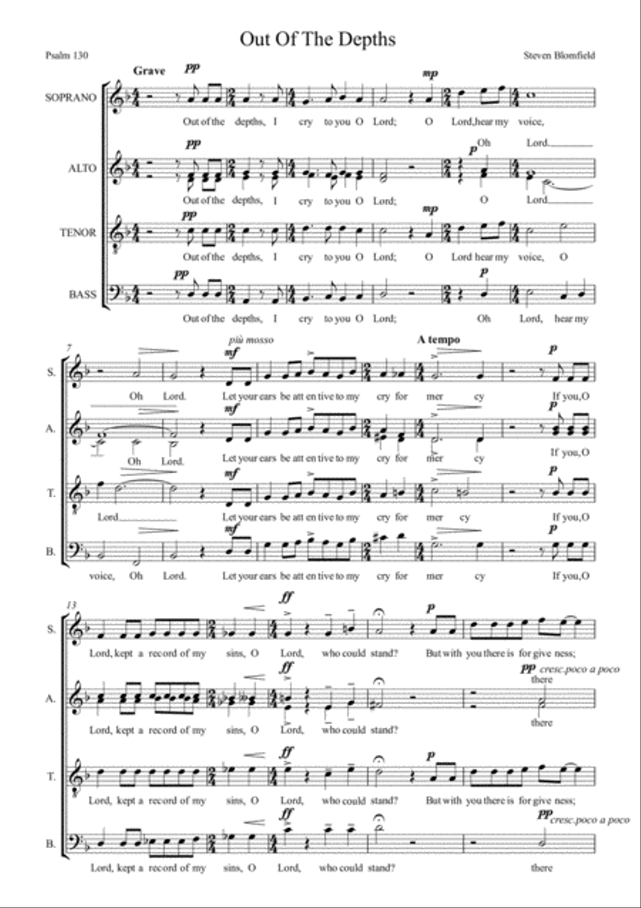 Out Of The Depths 4-Part scores gallery preview page 1