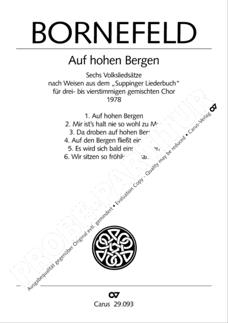 Auf hohen Bergen. Sechs schwabische Volkslieder Choir scores gallery preview page 2