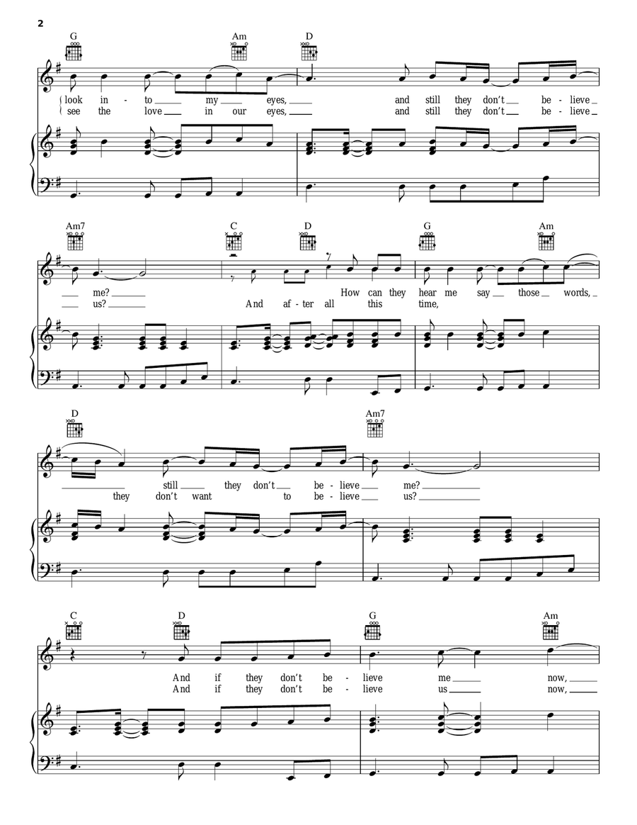The Boy With The Thorn In His Side Piano, Vocal, Guitar scores gallery preview page 2