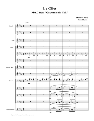 Le Gibet (Gaspard de la Nuit) for Double Reed Choir + Flue, 2 Piccolos