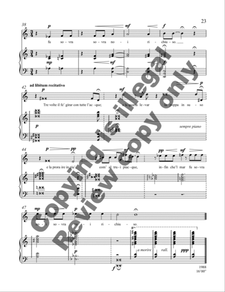 Fatti non foste (Four Songs) Piano, Vocal scores gallery preview page 12